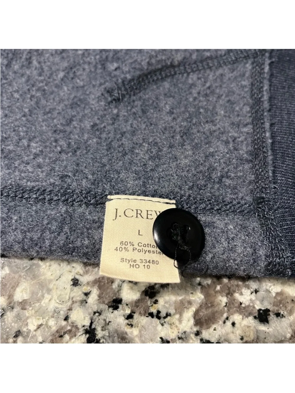 J Crew Hoodie L Henley Blue